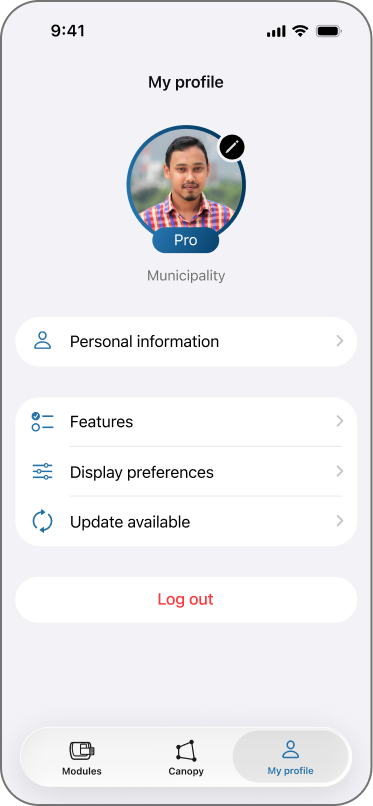 App screen