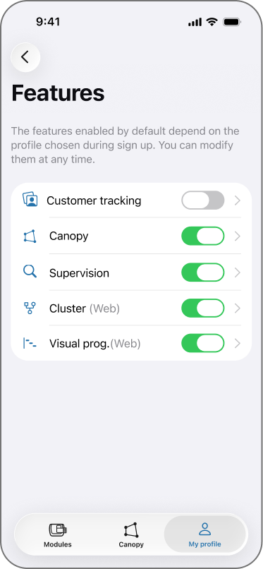 App screen